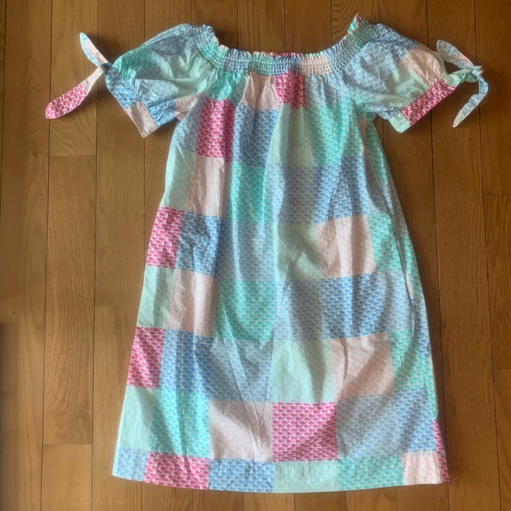 Vineyard Vines Off the Shoulder Patchwork Dress